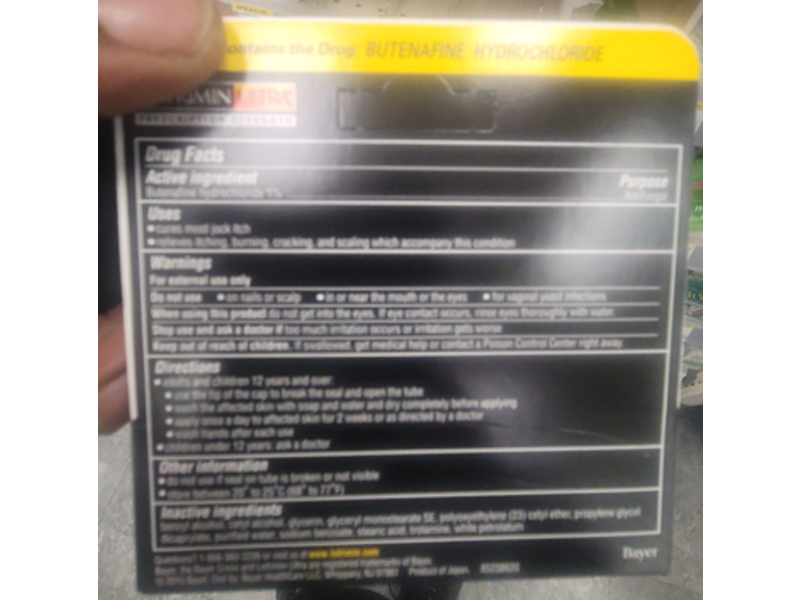 Lotrimin Ultra Jock Itch Cream, Butenafine Hydrochloride Cream 1%, 0.42 oz/12 g