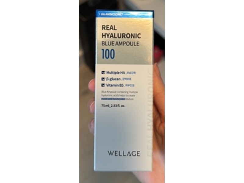 Wellage Real Hyaluronic Blue Ampoule 100, 2.53 fl oz/75 mL