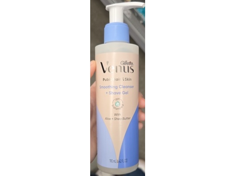 Gillette Venus Pubic Hair & Skin Soothing Cleanser + Shave Gel, Aloe & Shea Butter, 6.42 fl oz/190 mL