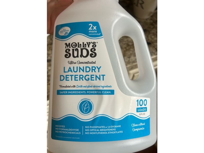 Molly's Suds Laundry Detergent, Peppermint, 100 Loads, 52 fl oz