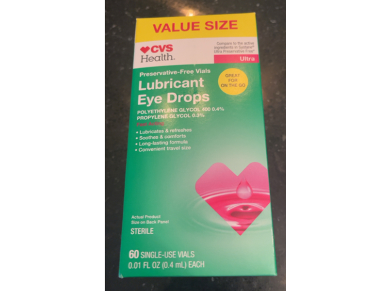 Cvs Health Lubricant Eye Drops, 0.01 fl oz/0.4 mL