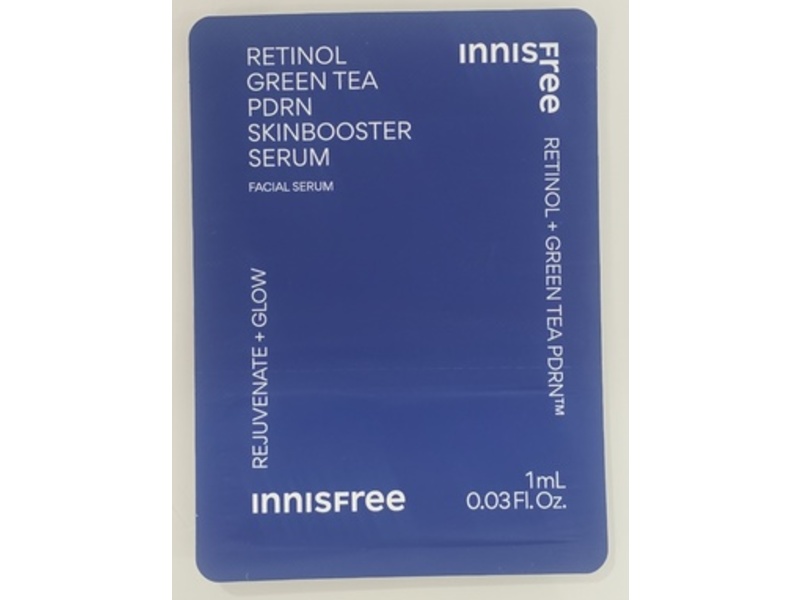 Innisfree Skinbooster Facial Serum, Retinol + Green Tea PDRN, 0.03 fl oz/1 mL