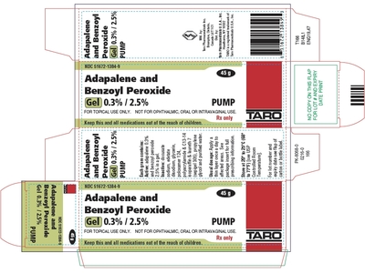 Adapalene and Benzoyl Peroxide Gel, 0.1%/2.5%, 45 g Pump, Taro Pharmaceuticals (RX)