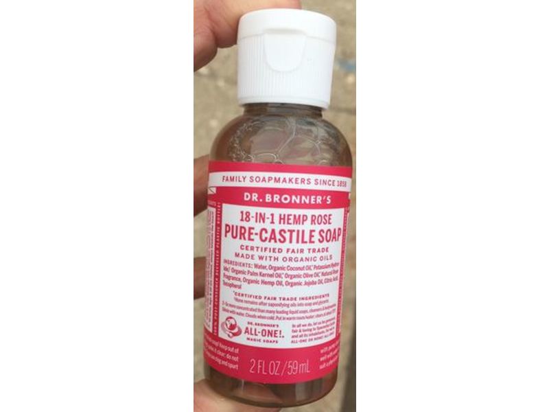 Dr. Bronner's 18-In-1 Hemp Rose Pure Castile Soap, 2 fl oz