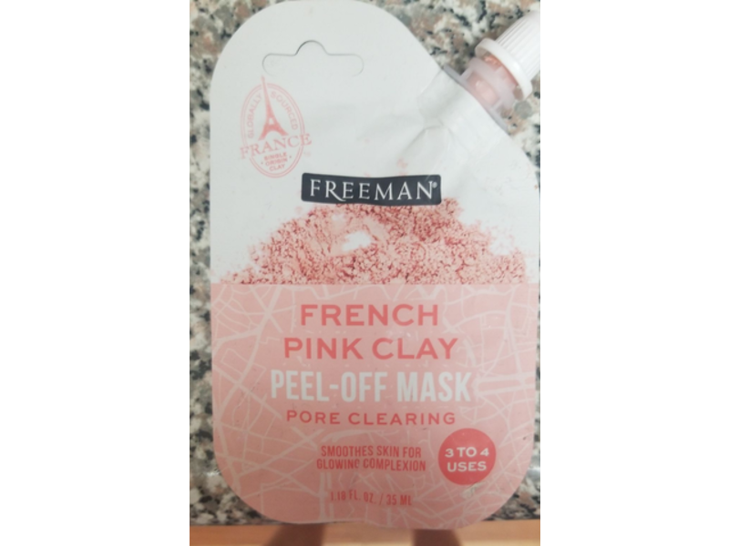 Freeman Beauty French Pink Clay Peel-Off Mask, Pore Clearing, 3 To 4 Uses, 1.18 fl oz/35 mL