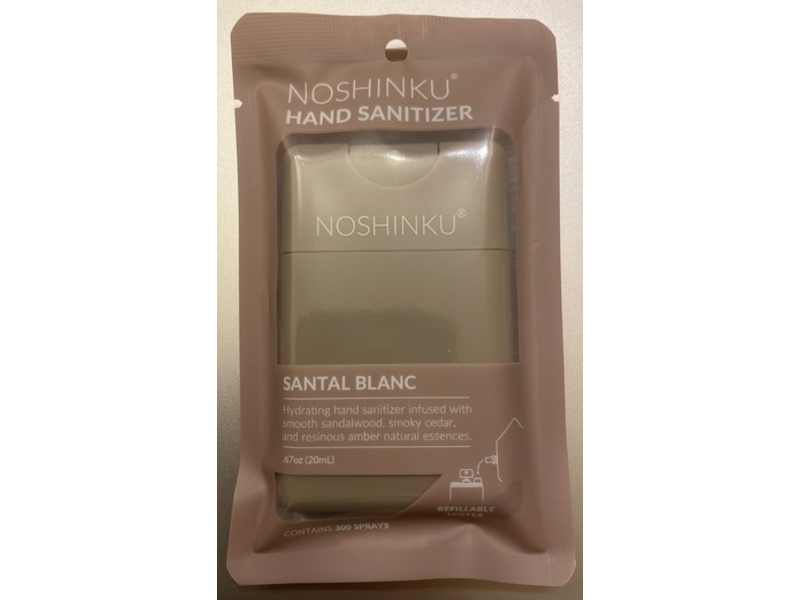 Noshinku Hydrating Hand Sanitizer, Santal Blanc, 0.67 oz/20 mL, Pack Of 3