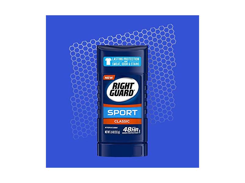 Right Guard Sport Classic 48 HR Odor Protection Solid Anti-Perspirant Deodorant, 2.6 oz (Pack of 6)