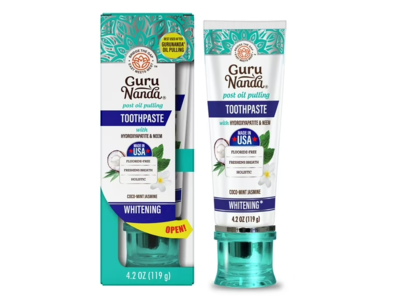 Guru Nanda Whitening Toothpaste, Hydroxyapatite & Neem, 4.2 fl oz/119 g