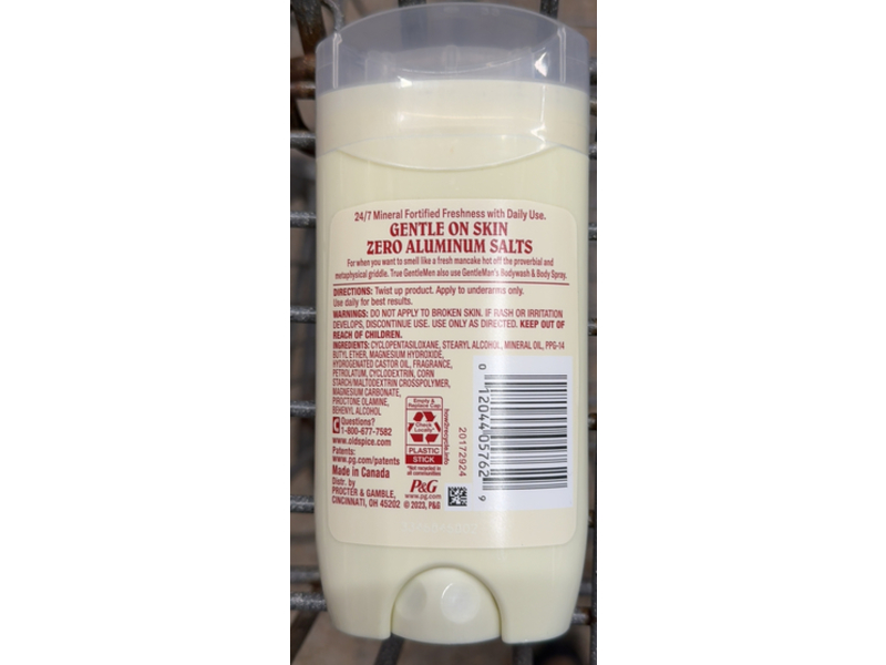 Old Spice Gentle Man's Deodorant, Brown Sugar + Cocoa Butter, 3.0 oz/85 g, Pack of 3