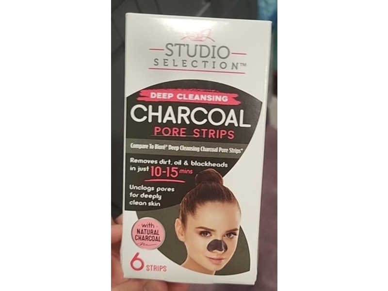 Studio Selection Deep Cleansing Pore Strips, Charcoal, 6 Count