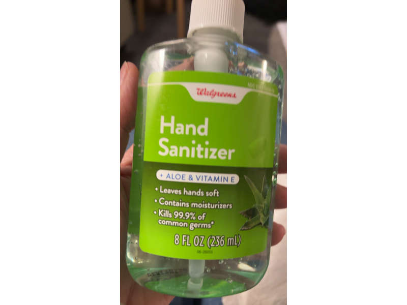 Walgreens Hand Sanitizer, Aloe & Vitamin E, 8 oz/236 mL