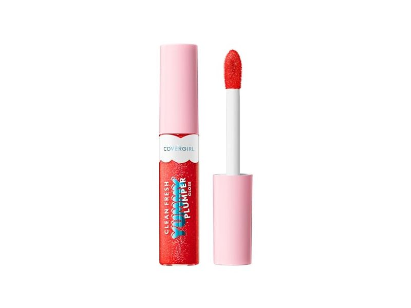 CoverGirl Clean Fresh Yummy Plumper Lip Gloss, 880 Merry Kissmass, 0.33 fl oz/10 mL