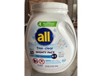 All The Original Mighty Pacs Laundry Detergent, Free Clear, 80 Pacs, 52.9 oz/1.50 kg - Image 3