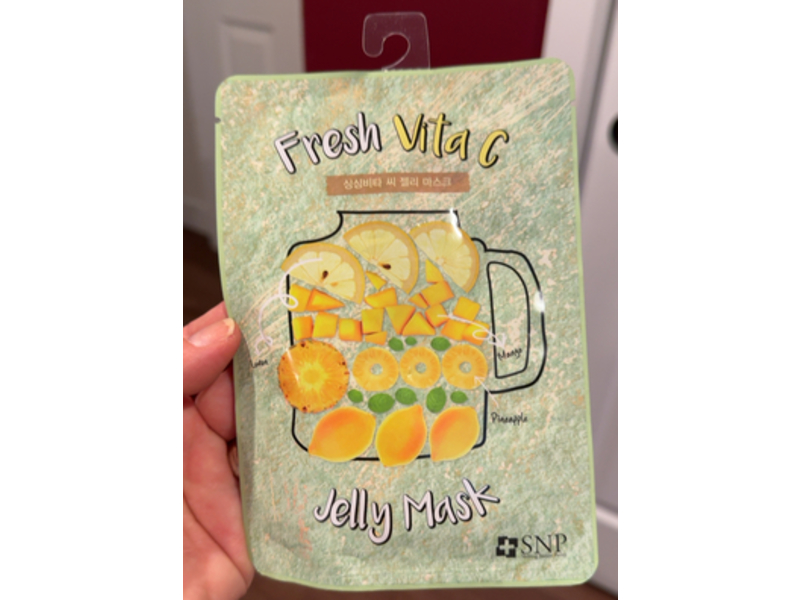 SNP Fresh Vita C Jelly Mask, Mango, Pineapple & Lemon, 1.11 fl oz/33 mL, Pack Of 10