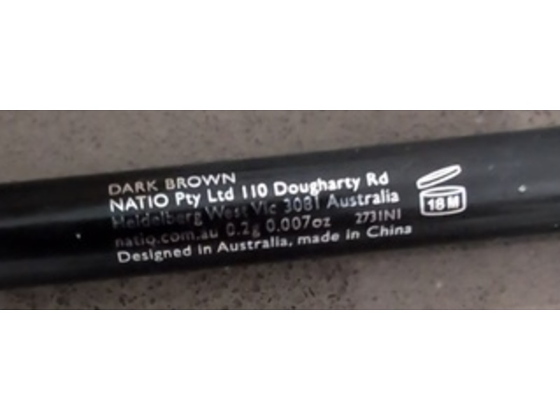 Natio Angled Eyebrow Pencil, Dark Brown, 0.007 oz/0.2 g