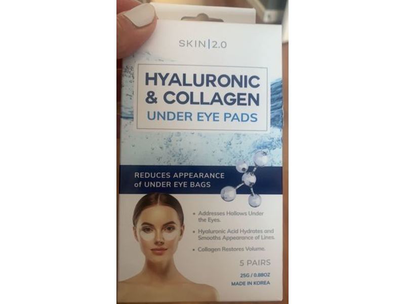 Skin 2.0 Hyaluronic & Collagen Under Eye Pads, 0.88 oz/25 g, 5 Count