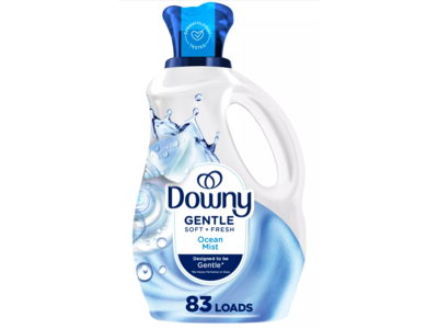 Downy Gentle Soft+Fresh Fabric Softener Liquid, Ocean Mist, 83 Loads, 56 fl oz/1.66 L