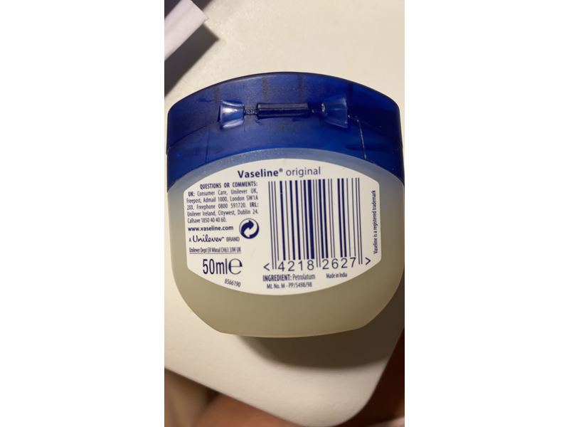 Vaseline Pure Petroleum Jelly, Original, 50 ml, Pack Of 2