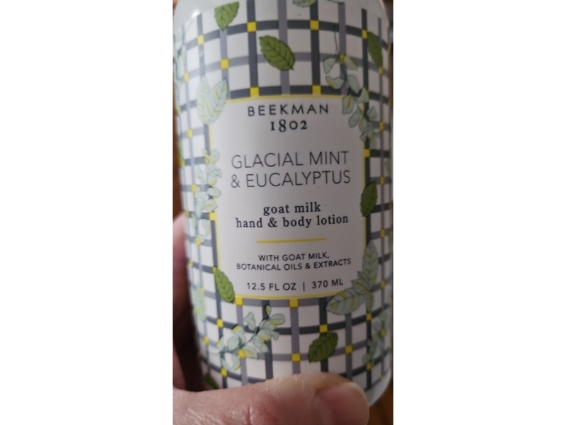 Beekman 1802 Goat Milk Hand & Body Lotion, Glacial Mint & Eucalyptus, 12.5 fl oz/370 mL