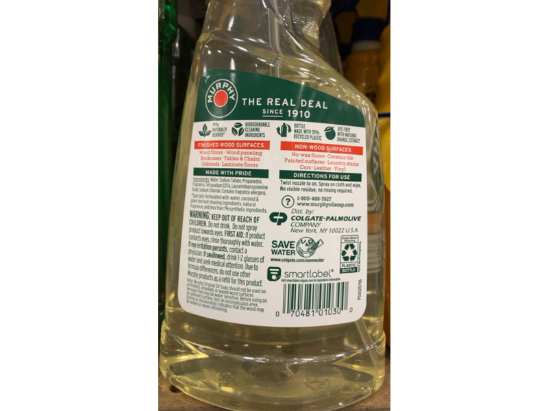 Murphy Multi - Use Wood Cleaning Spray, Orange Extracts, 22 fl oz/650 mL