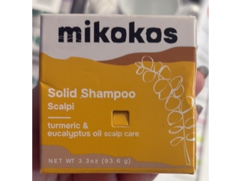 Mikokos Solid Shampoo, Turmeric & Eucalyptus Oil, 3.3 oz/93.6 g