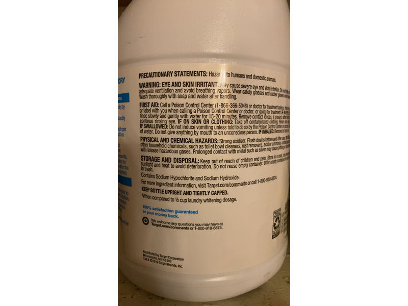 Up & Up Low Splash Bleach, 121 fl oz/3.57 L