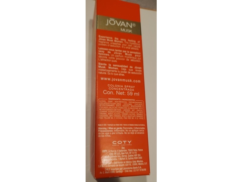Jovan Cologne Concentrate Spray, Musk, 2 fl oz/59 mL