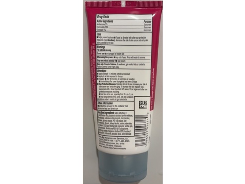 Amazon Basics Sunscreen Lotion, SPF 30, 3 fl oz/88 mL