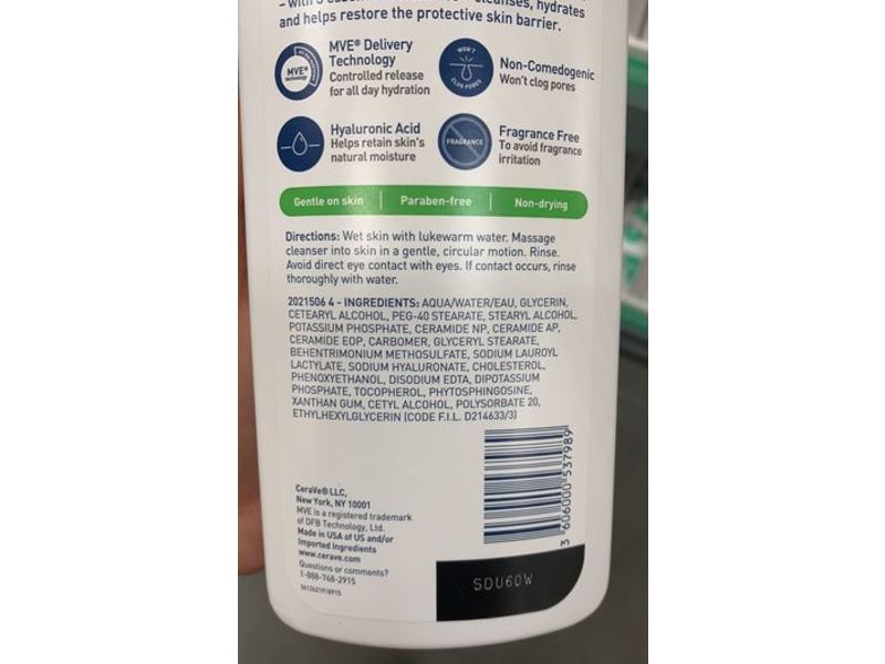 CeraVe Hydrating Facial Cleanser, Normal to Dry Skin, 24 fl oz/710 mL