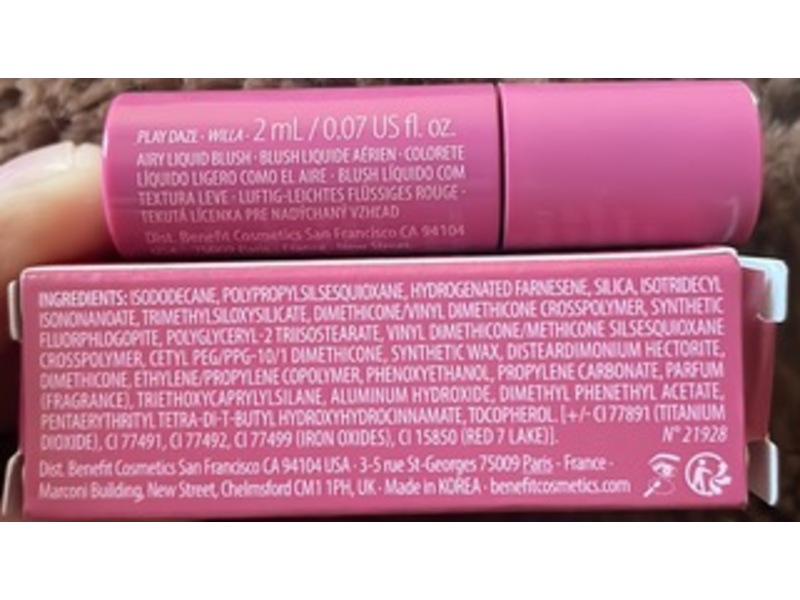 Benefit Play Daze Airy Liquid Blush, Willa, 0.07 fl oz/2 mL