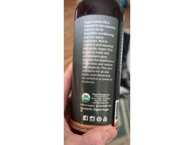Plant Therapy Organic Argan Carrier Oil, 16 fl oz/473 mL