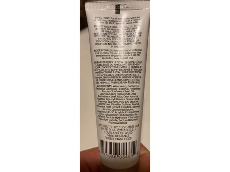 Pure Romance Body Boost Firming Cream, 1.7 oz/50 mL