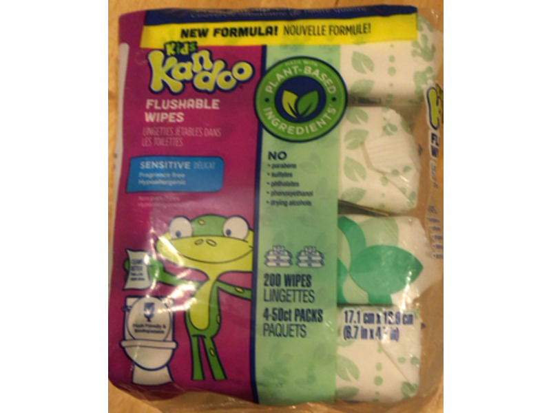 Kandoo Kids Flushable Wipes, 200 Count