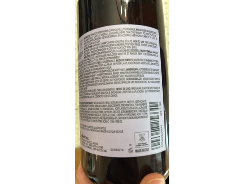 Davines NaturalTech Calming Shampoo, 33.81 fl oz/1000 mL