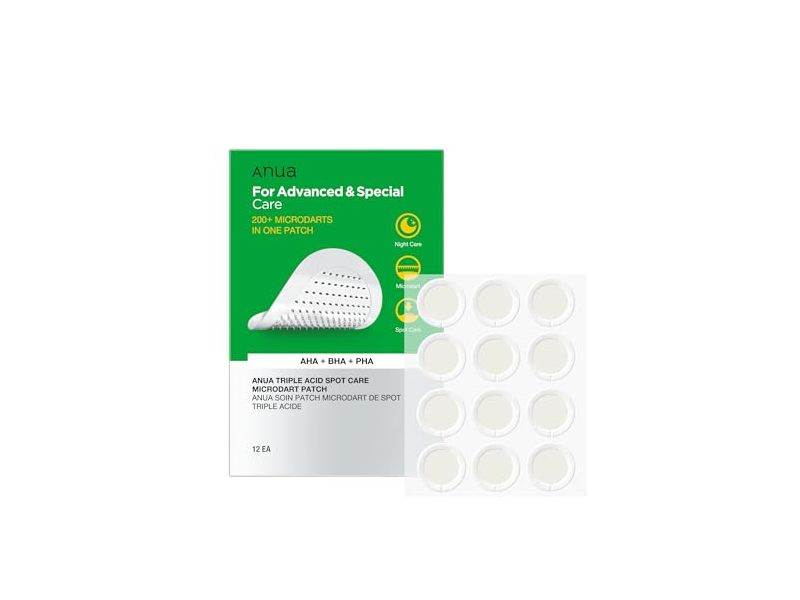 Anua Triple Acid Spot Care Microdart Patch, 12 Count