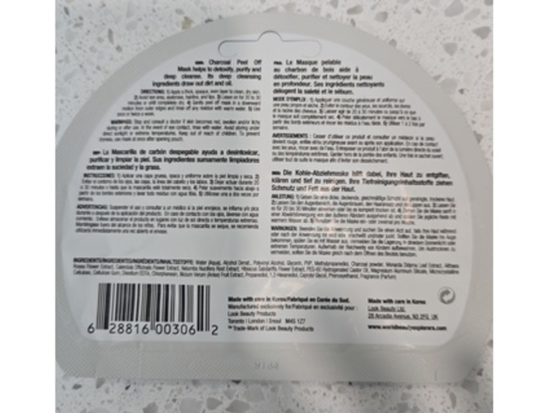 iN.gredients Charcoal Peel Off Mask, 1 Count
