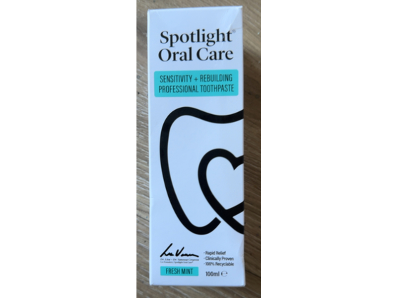 Spotlight Oral Care Sensitivity + Rebuilding Professional Toothpaste, Fresh Mint, 100 mL