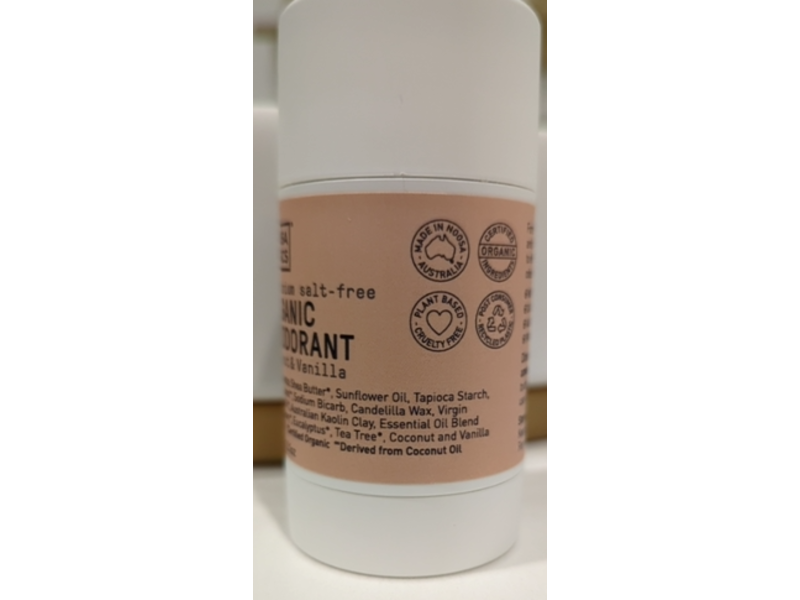 Noosa Basics Organic Deodorant, Coconut & Vanilla, 2.1 oz/60 g