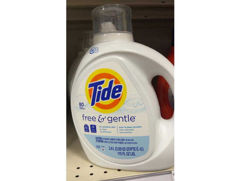 Tide Free & Gentle Detergent, 80 Loads, 115 fl oz/3.4 L