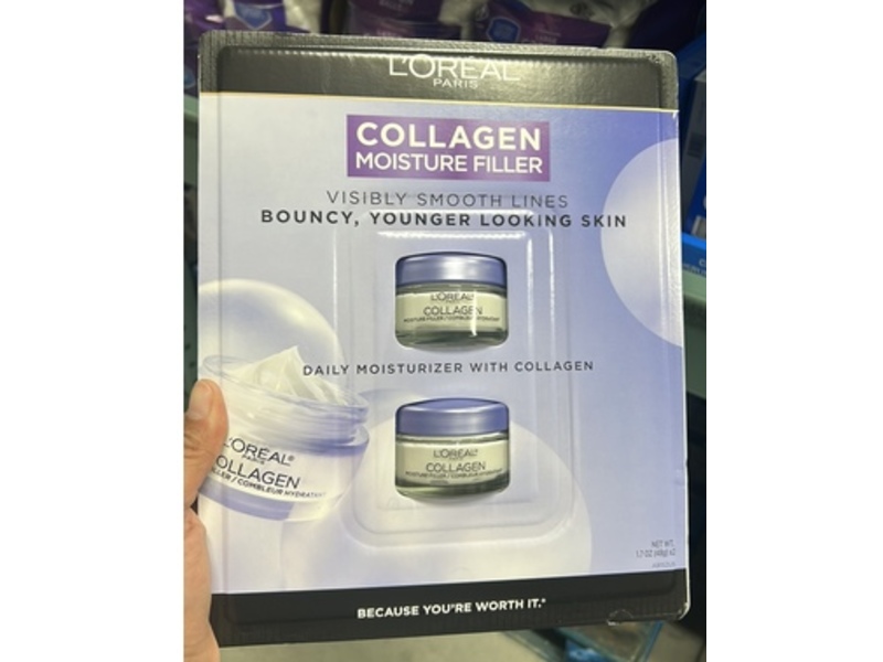 L'Oreal Paris Moisturizer Filler, Collagen, 1.7 oz/48 g, Pack Of 2