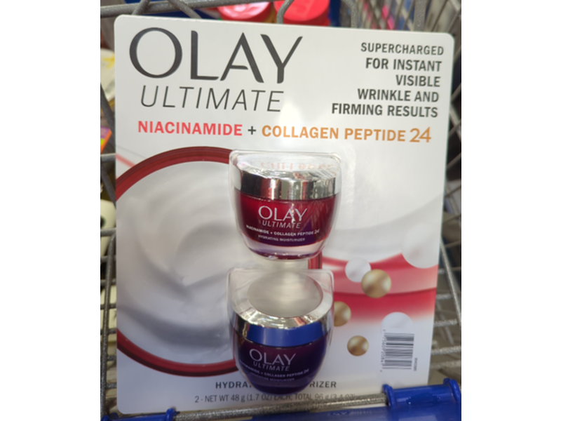 Olay Ultimate Hydrating Moisturizer, Niacinamide + Collagen Peptide 24, 3.4 oz/96 g, Pack Of 2
