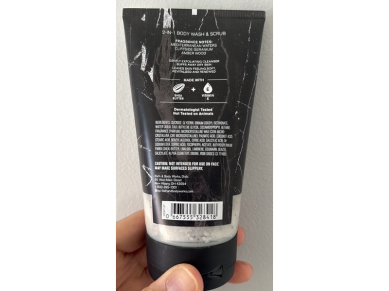 Bath & Body Works Men's 2-In-1 Body Wash & Scrub, Marble, 6.2 fl oz/175 g