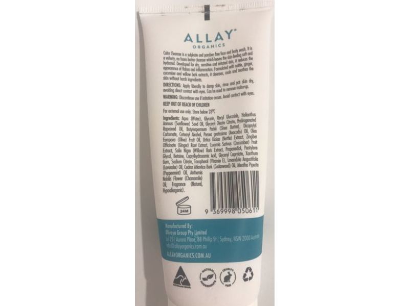 Allay Organics Calm Cleanser, 6.76 fl oz/200 mL