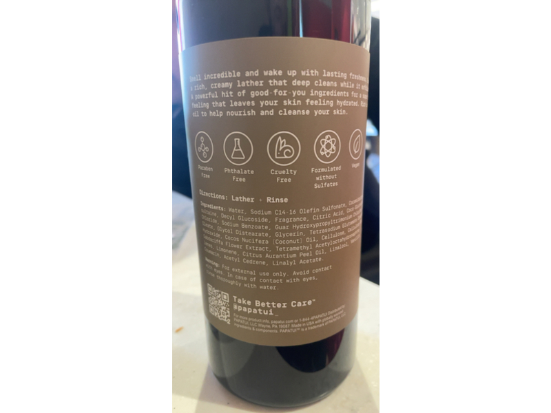 Papatui Refreshing Body Wash, Lush Coconut, 28 fl oz/828 mL