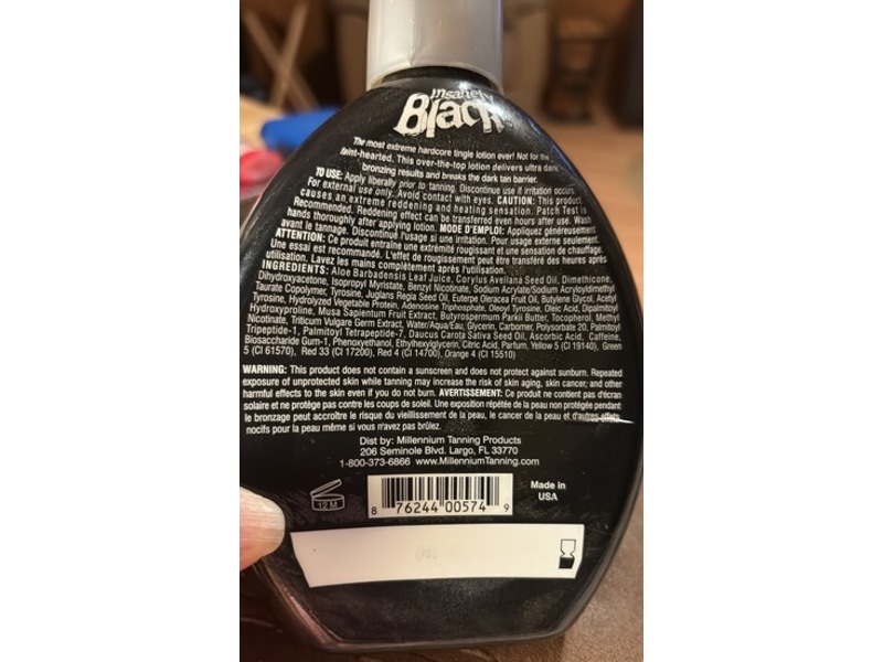 Millennium Tanning Products Dark Tanning Lotion, Insanely Black, 13.5 fl oz/400 mL