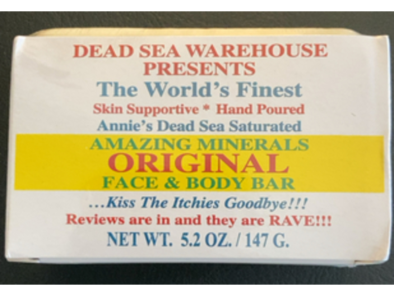 Dead Sea Warehouse Amazing Minerals Face & Body Bar, Original, 5.2 oz/147 g