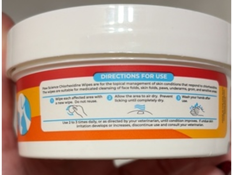 Paw Science Chlorhexidine Pet Wipes, Fragrance Free, 50 Count