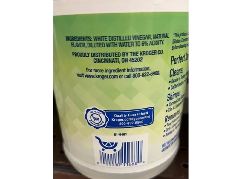 Kroger Concentrated Multi-Purpose Vinegar, Fresh Scent, 64 fl oz/1.89 L