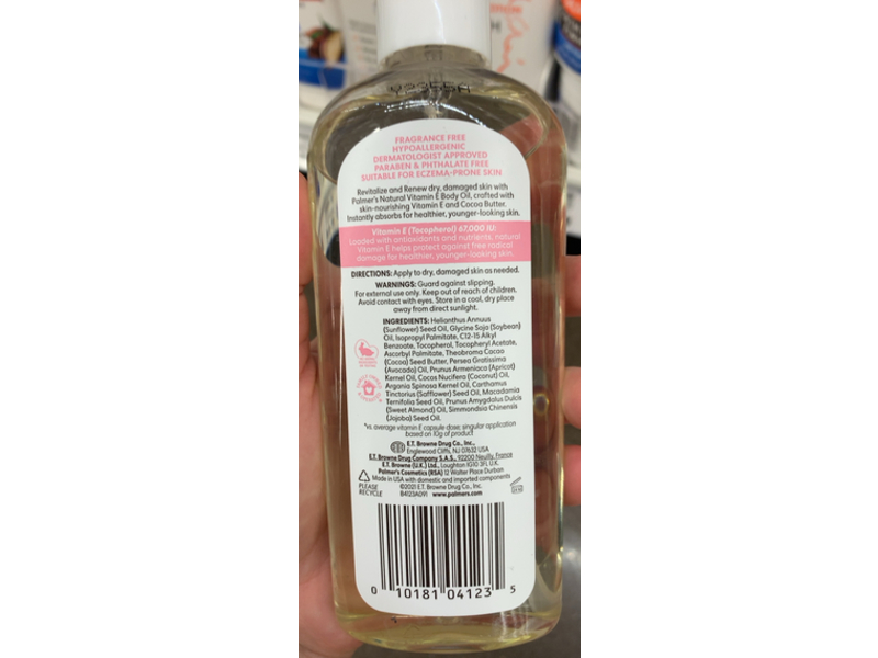 Palmer's Natural Vitamin E Body Oil, 5.1 fl oz/150 mL