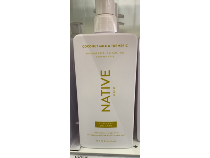 Native Hair Curl Care Shampoo, Coconut Milk & Turmeric, 16.5 fl oz/487 mL